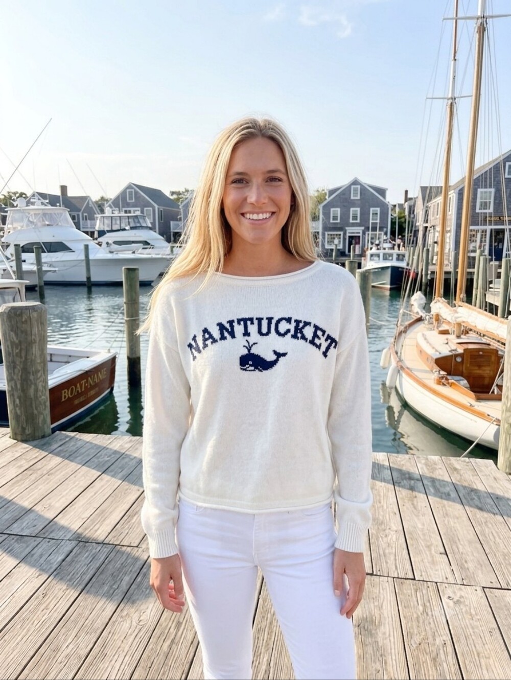 NEW. Wild Fable  Ivory Nantucket Crewneck Sweater